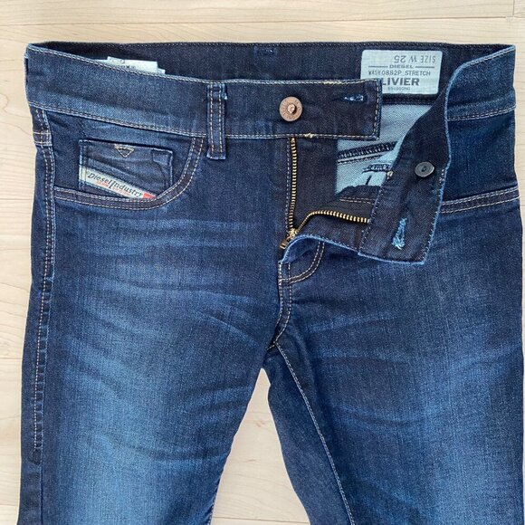 Diesel Womens Livier SS-Legging Stretch Jeans Size 25 Dark blue Wash low rise - Picture 6 of 13